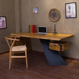 美式大班台 新款办公桌椅组合 简约现代 复古电脑桌 实木老板桌