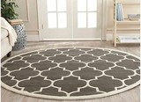 时尚现代简约手工地毯混纺羊毛地毯 圆形床边毯客厅卧室加密定制