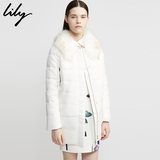 Lily2015冬装新款女装保暖修身纯色长袖羽绒服115490D1842
