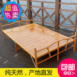 竹床可折叠床办公室午休午睡床单双人1.2米简易硬板式沙发床凉床