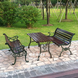 铸铁实木公园桌椅组合花园庭院休闲家具户外家具露台桌椅铁艺台椅