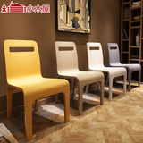 小木屋 时尚现代 餐椅 实木椅 创意彩色餐椅 拼色座椅