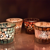 杨基蜡烛许愿烛专用马赛克玻璃蜡烛杯装饰品 摆件