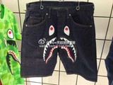 0711新品 日本代购 BAPE 男款 鲨鱼牛仔短裤 S-XXL 牛仔鲨鱼裤