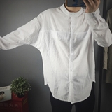 [小蟹] 日系男秋装 复古皱褶棉麻长袖衬衫 个性立体剪裁宽松衬衣