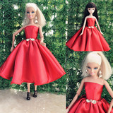 Barbie 芭比服装设计红色魅力短裙仿真丝缎新品芭比娃娃女孩玩具