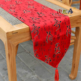 特色中式古典绸缎织锦桌旗床旗 时尚简约钢琴盖布 台布茶几布
