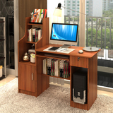 简约台式电脑桌写字桌办公书桌长1.2米 组装式书桌书柜连体组合桌