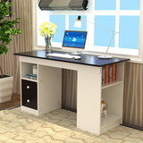一米二简约黑白色板式家用卧室电脑桌办公桌组合写字书桌抽屉柜子