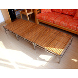 司力铺不锈钢竹子床折叠硬板午休家用单人六折床超可加高