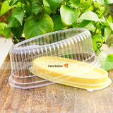 轻乳酪芝士蛋糕盒 5个装 蛋糕卷盒 大椭圆形盒透明加厚 烘焙包装