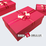 大号礼品包装盒长方形蝴蝶结红色礼品盒 婚庆礼盒糖盒礼物盒批发
