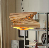 设计师艺术创意灯具餐厅书房卧室简约实木吊灯木头吊灯 特价包邮