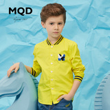 MQD2016新款男童长袖衬衫纯色儿童衬衣男中大童休闲衬衫春秋