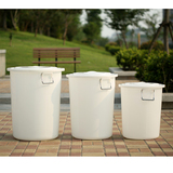 圆形带盖塑料垃圾桶大号食品桶 大水桶有盖白色工业垃圾桶大白桶