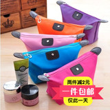 单件包邮 旅行韩版简约化妆包 女生水饺大容量可折叠收纳包 防水