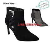 美国代购正品Nine West玖熙Emilee15新款亮片及踝靴高跟尖头短靴