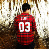 新款15 CLOT X LES(ART)ISTS XMAS FLANNEL 红色 格子 03 衬衣