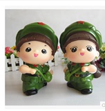 超大红军人存钱罐大号创意情侣储蓄罐可爱娃娃储钱罐结婚礼物包邮