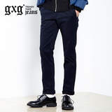 gxg.jeans男装 冬季新品男士潮流藏青色简约休闲长裤#54802014