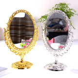 双面椭圆仿古铜镜 梳妆镜美容台式镜子居家室内旋转化妆镜批发
