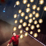 水晶玻璃球吊灯简约餐厅楼梯酒店别墅LED单头创意圆形流星雨吊灯