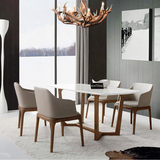 北欧餐桌 实木大理石餐桌椅组合 现代简约 长方形6人餐桌椅定制