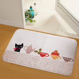 品牌厨房地垫地毯米色卡通防滑吸水长方形脚垫卫生间门垫 逍遥猫