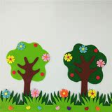 幼儿园墙贴画布置 教室 无纺布装饰儿童墙贴小花大树装饰