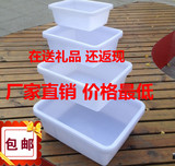 白色收纳盒 塑料冰盘 长方形 小盒子 保鲜盒 无盖冰盒冰盆食品盒