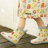 2015新款韩国原单男女儿童雨鞋雨季童鞋 橡胶防水鞋儿童中筒雨靴