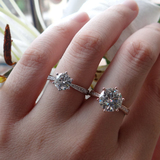 白18K金钻石戒指 一克拉结婚钻戒 群镶钻石戒指女
