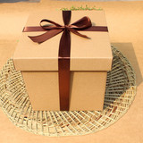 礼品盒牛皮纸盒子 手提礼物盒水果包装盒礼盒正方形大号批发 定制