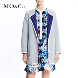 MO&Co.春季圆领长袖拉链口袋女装上衣 欧美风时尚中长款外套moco