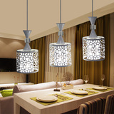 led餐厅灯吊灯三头现代简约镂空餐吊灯单头个性吧台餐桌饭厅灯具