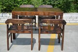 防腐实木碳化户外家具 酒吧庭院阳台咖啡桌椅组合套件 休闲桌椅