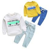 2015春新款儿童外贸运动套装男童女童卡通卫衣+宝宝休闲裤子