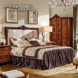 乔克斯欧式家具 美式实木雕花床大户型婚床 奢华古典1.8米双人床