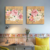 美式抽象现代组合客厅装饰画餐厅画沙发背景组合花卉油画挂画壁画