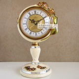 包邮时尚欧式树脂台钟座钟摆件钟饰创意坐钟石英桌钟丽盛钟表时钟