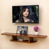 简欧壁挂电视柜机顶盒置物架客厅背景墙架烤漆创意实木隔板可定制