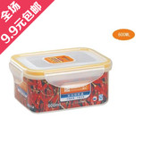 振兴 方形密封保鲜盒600ML 塑料微波炉专用碗 单个装饭盒