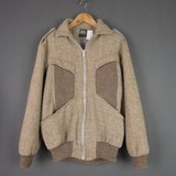 古着vintage新西兰产 山羊毛复古中长款棒球服款夹克外套男装 L码
