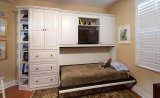 家具定制隐形床壁柜床多功能床折叠床单人午休床书柜书桌组合白色