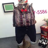 韩版童装批发 冬装男童加绒长袖衬衫潮宝宝衬衣Y5586