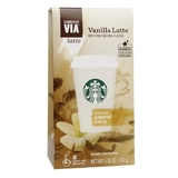 美国代购超大杯Starbucks星巴克VIA香草拿铁即溶咖啡31gX5支装