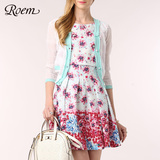 ROEM罗燕新品时尚女珍珠扣花边针织衫RCCK52401C专柜正品