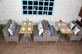 咖啡厅西餐厅奶茶店甜品店双人卡座沙发布艺桌椅组合 特价