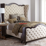 美式欧式法式实木皮艺双人床布艺婚床个性皮布结合1.8米1.5米大床