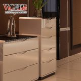 VVG 家具白色钢琴烤漆五斗柜收纳柜储物柜优质简约现代斗柜客厅柜